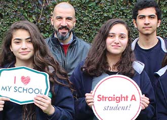 Student working in class